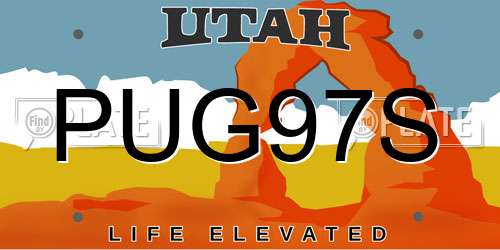 PUG97S Utah License Plate