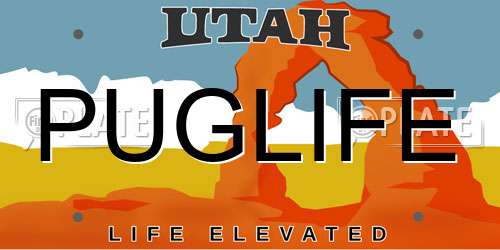 PUGLIFE Utah License Plate