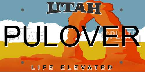 PULOVER Utah License Plate
