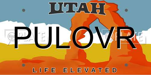 PULOVR Utah License Plate