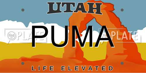 PUMA Utah License Plate