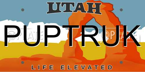 PUPTRUK Utah License Plate