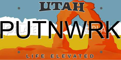 PUTNWRK Utah License Plate