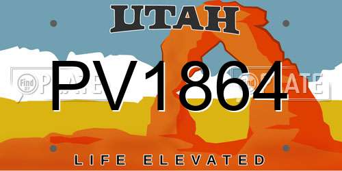 PV1864 Utah License Plate