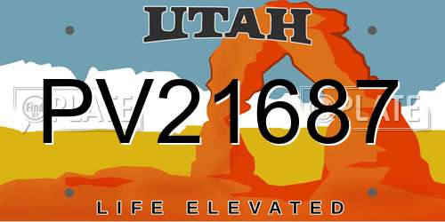PV21687 Utah License Plate