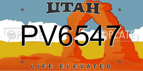 PV6547 Utah License Plate