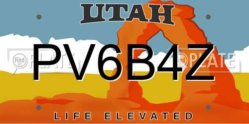 PV6B4Z Utah License Plate