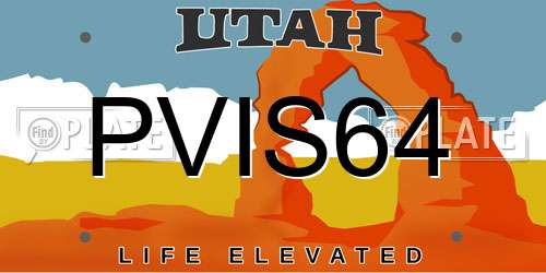PVIS64 Utah License Plate