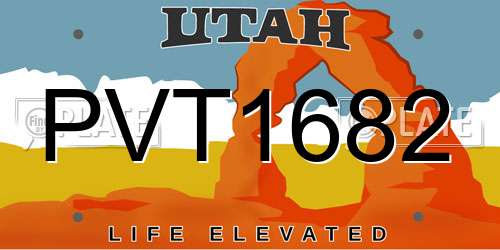 PVT1682 Utah License Plate