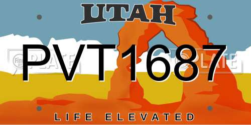 PVT1687 Utah License Plate