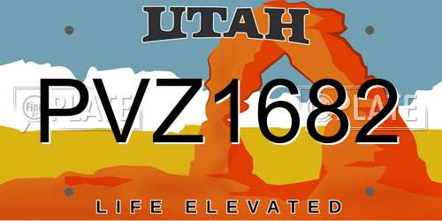 PVZ1682 Utah License Plate