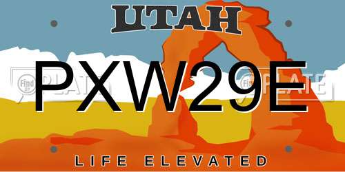 PXW29E Utah License Plate