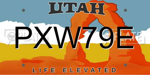 PXW79E Utah License Plate