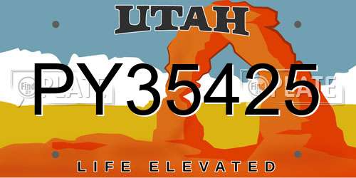 PY35425 Utah License Plate