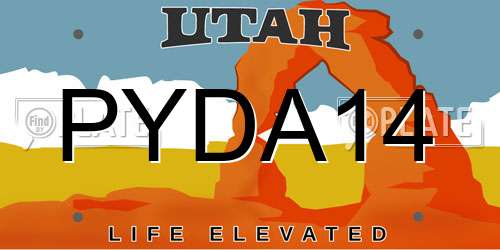 PYDA14 Utah License Plate