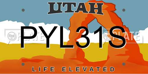 PYL31S Utah License Plate