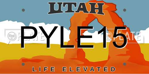 PYLE15 Utah License Plate