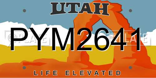 PYM2641 Utah License Plate