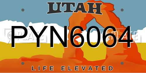 PYN6064 Utah License Plate