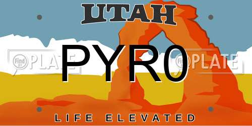 PYR0 Utah License Plate