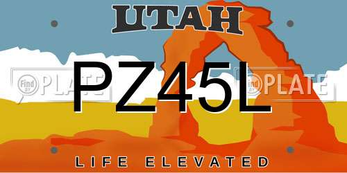 PZ45L Utah License Plate