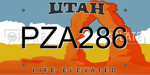 PZA286 Utah License Plate