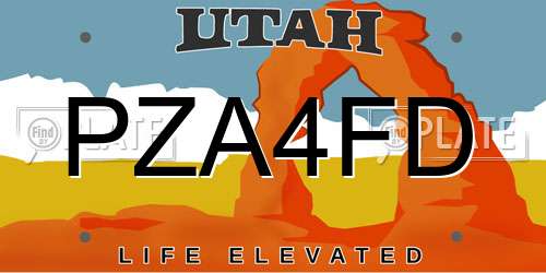 PZA4FD Utah License Plate