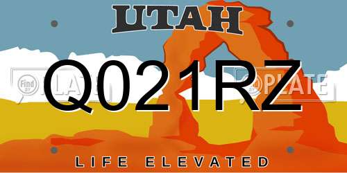 Q021RZ Utah License Plate
