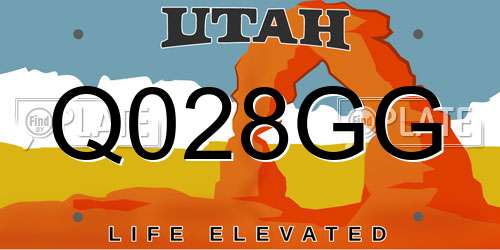 Q028GG Utah License Plate