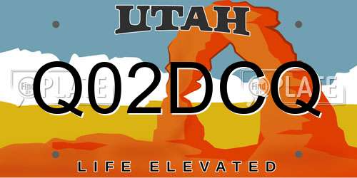Q02DCQ Utah License Plate