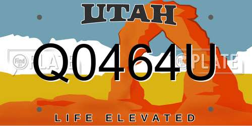 Q0464U Utah License Plate