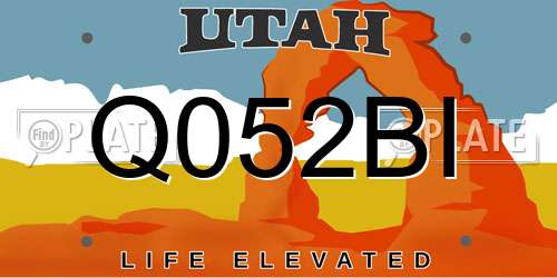 Q052BI Utah License Plate