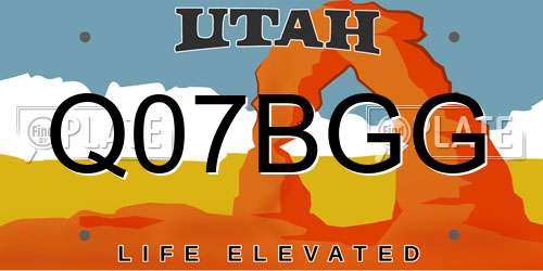 Q07BGG Utah License Plate
