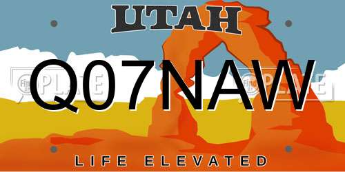 Q07NAW Utah License Plate