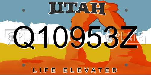 Q10953Z Utah License Plate