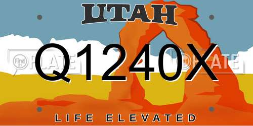 Q1240X Utah License Plate