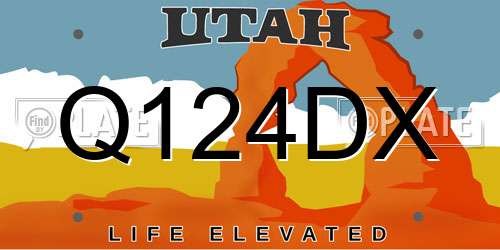 Q124DX Utah License Plate
