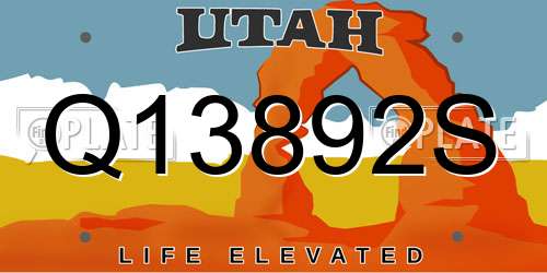 Q13892S Utah License Plate