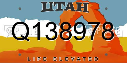 Q138978 Utah License Plate