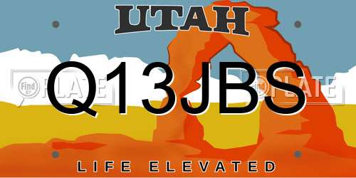 Q13JBS Utah License Plate