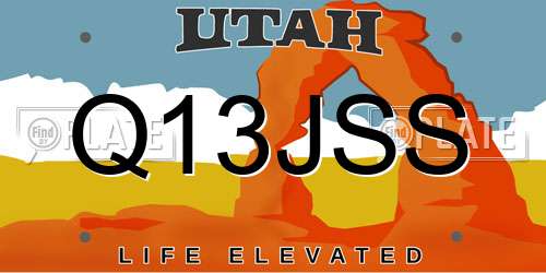 Q13JSS Utah License Plate
