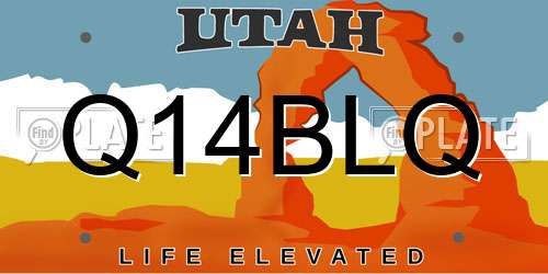 Q14BLQ Utah License Plate