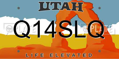 Q14SLQ Utah License Plate
