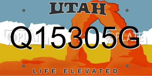 Q15305G Utah License Plate