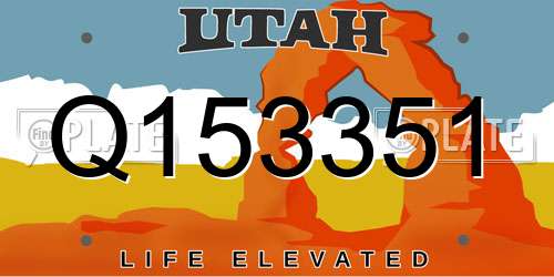 Q153351 Utah License Plate