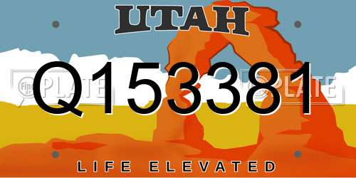 Q153381 Utah License Plate