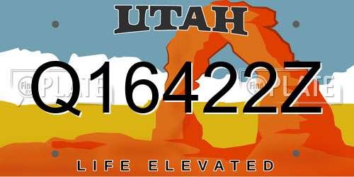 Q16422Z Utah License Plate