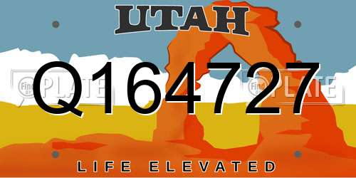 Q164727 Utah License Plate