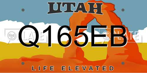 Q165EB Utah License Plate