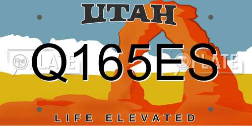 Q165ES Utah License Plate